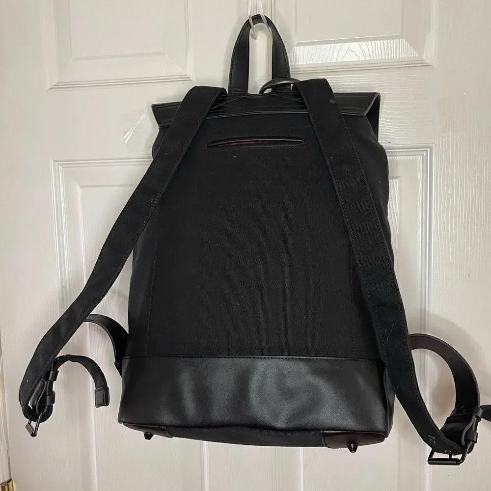 Gaston Luga Unisex Black canvas Laptop Large Backpack Water-Resistant